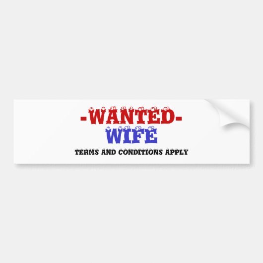 WIFE WILDE! BUMPERSTICKER (Voorkant)