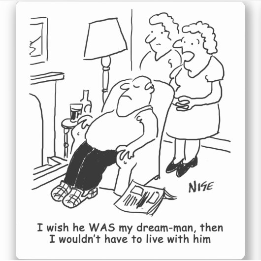 Wife Wwish Husband was haar Dream Man Sticker (Voorkant)