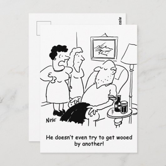 Wife zegt dat Husband niet probeert om Wooed te kr Briefkaart (Voorkant / Achterkant)
