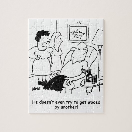 Wife zegt dat Husband niet probeert om Wooed te kr Legpuzzel (Verticaal)