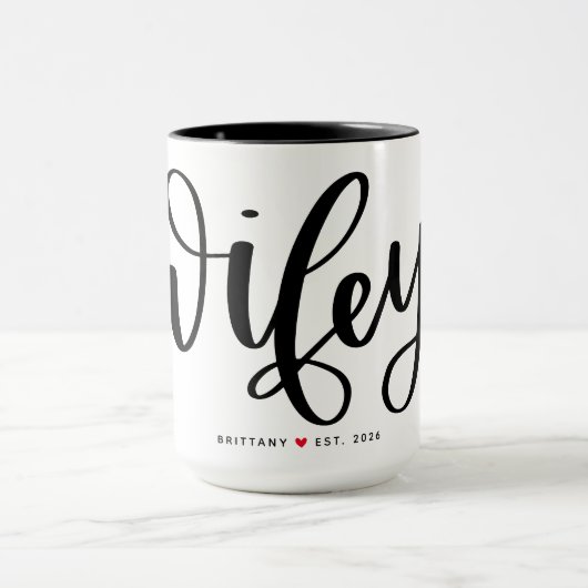 Wifeel Simple Black Lettering Custom Mok (Midden)
