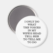 Wife's Funny Magnet for Husbands (Voorkant / Achterkant)