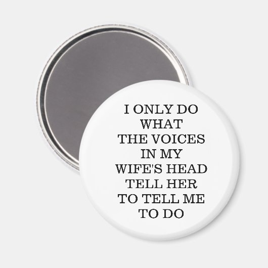 Wife's Funny Magnet for Husbands  (Voorkant / Achterkant)