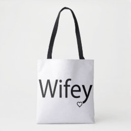 Wifey - Aangepaste All-Over-Print Canvas tas