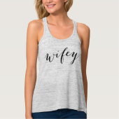 Wifey Black Modern Script Grey Womens Tanktop (Voorkant)