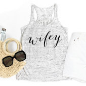 Wifey Black Modern Script Grey Womens Tanktop