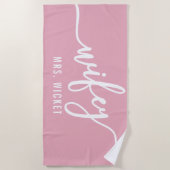 Wifey blush roze Strandlaken (Voorkant)