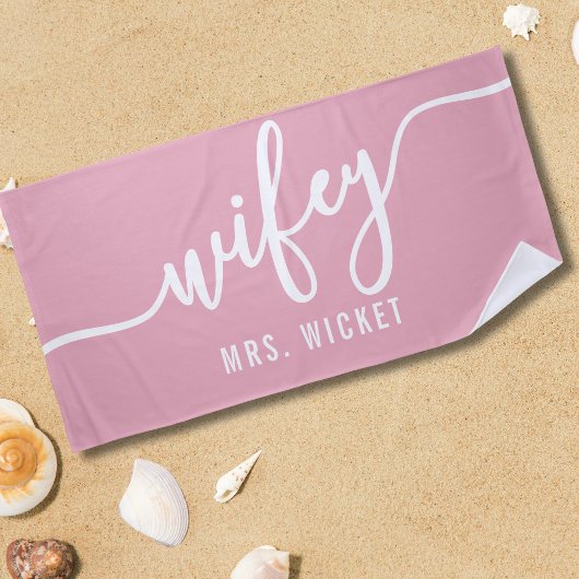 Wifey blush roze Strandlaken