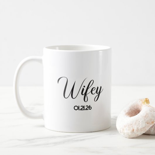 Wifey bruiloft koffie mok (Met donut)