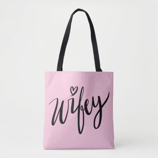  WIFEY-canvas tas met handschrift voor nieuwgevloc (Voorkant)