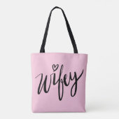  WIFEY-canvas tas met handschrift voor nieuwgevloc (Achterkant)