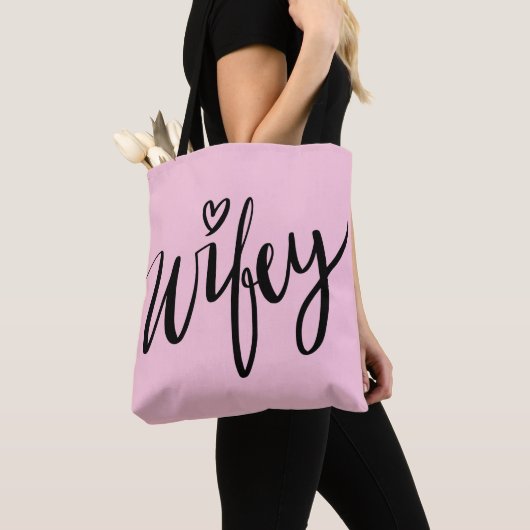 WIFEY-canvas tas met handschrift voor nieuwgevloc (Dichtbij)