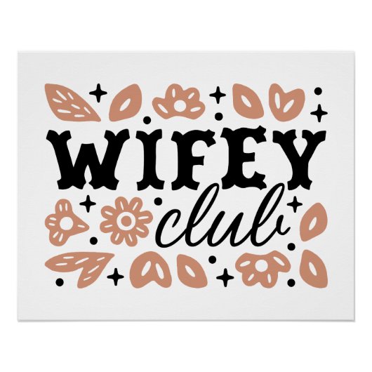 Wifey club cowboy vrouw country cowgirl esthetiek perfect poster (Voorkant)