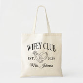 Wifey Club Custom Canvas tas, huwelijksreis cadeau Tote Bag (Voorkant)