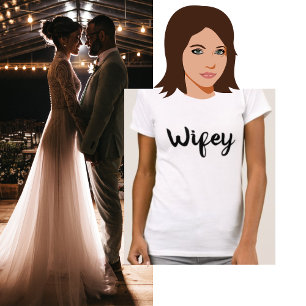 Wifey Couple-huwelijk T-shirt