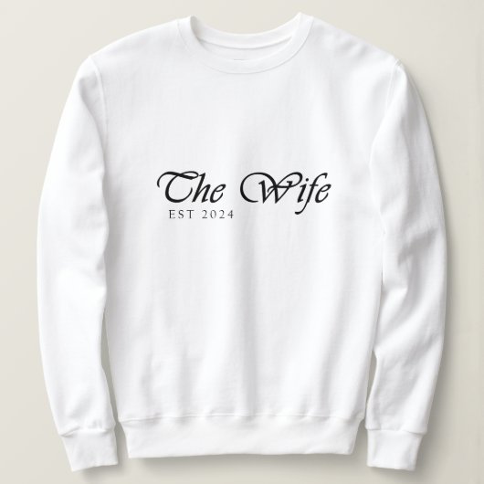 Wifey crewneck Sweatshirt voor pas getrouwd stel (Design voorkant)