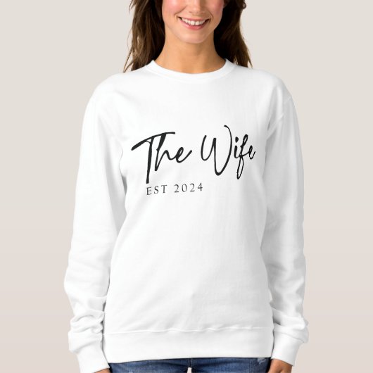 Wifey crewneck Sweatshirt voor pas getrouwd stel (Voorkant)