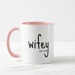 Wifey Custom Couple Mok Wedding Mok Jubileum