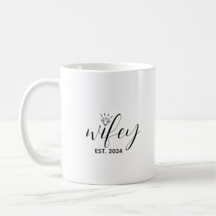 Wifey Custom EST jaar bruiloft Jubileum Koffiemok