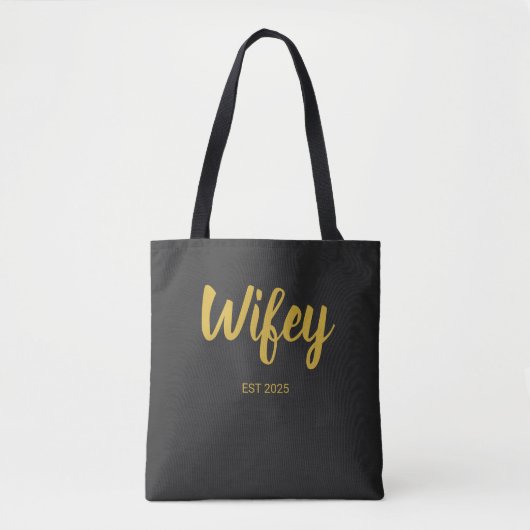 Wifey Custom Gold Bride, Fiance Gift Tote Bag (Voorkant)