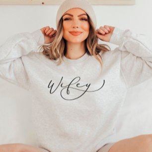 Wifey Cute Script Pas getrouwd Sweatshirt