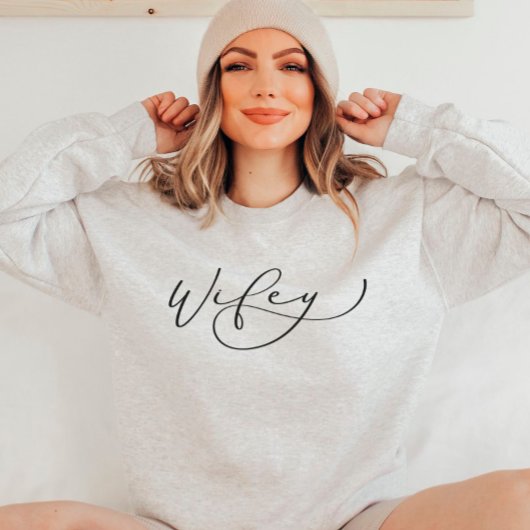 Wifey Cute Script Pas getrouwd Sweatshirt