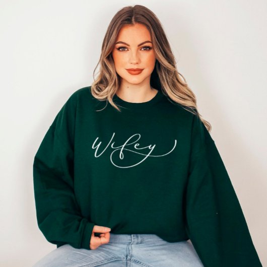 Wifey Cute Script Pas getrouwd Sweatshirt