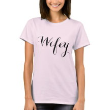 Wifey Elegant Zwart Script Roze T-shirt