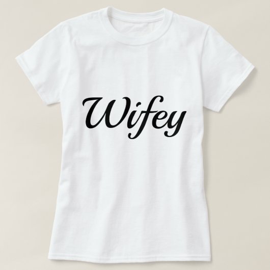 Wifey Elegant Zwart Script Vrouwen T-shirt (Design voorkant)