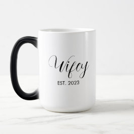 Wifey Elegant Zwart Script Wit Vrouwen Magische Mok