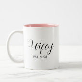 Wifey Elegant Zwart Script Wit Vrouwen Tweekleurige Koffiemok (Links)