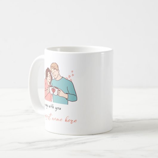 Wifey en Hubby mok, Paar mok (Voorkant links)