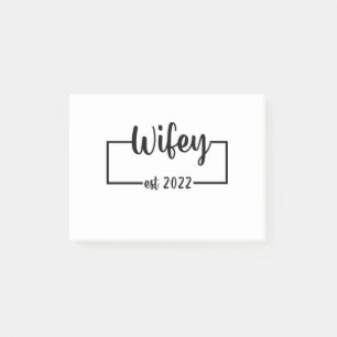 Wifey Est 2022 Bruid Wordt Bachelorette Feest Post-it® Notes