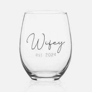 Wifey est 2024 bruid om cadeau te zijn wijnglas zonder voet
