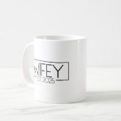 Wifey Est. 2025 Matching paar getrouwd 2025 Wifey Koffiemok (Voorkant links)