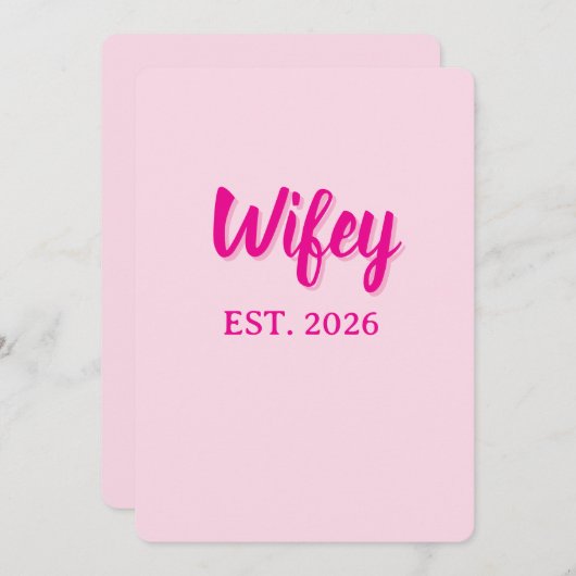 Wifey est. 2026 kaart (Voorkant / Achterkant)