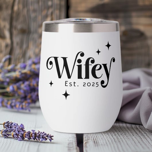 Wifey Est jaar elke kleur elegante retro lettertyp