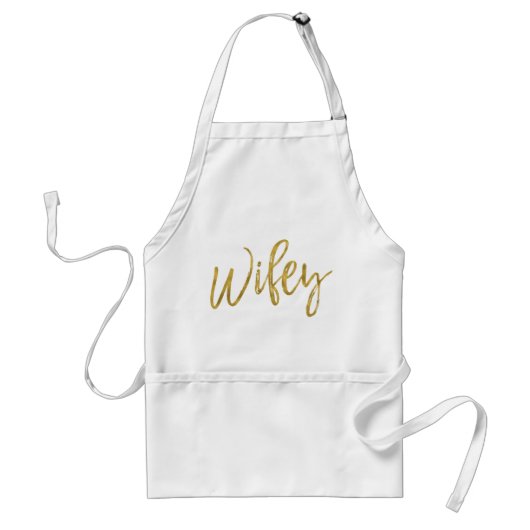 Wifey Faux Gold Foil Schort huwelijkscadeau (Voorkant)