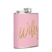 Wifey Flask met Gold Foil Script en Pink Heupfles (Rechts)