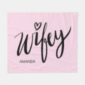 Wifey fleece blanket gift with personalized name (Voorkant (Horizontaal))
