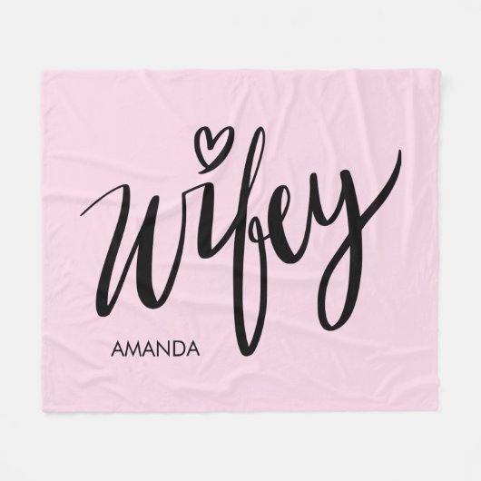 Wifey fleece blanket gift with personalized name (Voorkant (Horizontaal))
