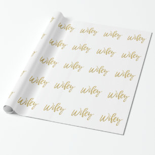 Wifey Gold Foil Wrapping Paper Cadeaupapier