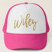 Wifey Gold Folie en Roze Trucker Hat Trucker Pet (Voorkant)