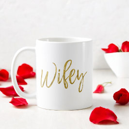 Wifey Gouden Folie Verjaardag Koffie Cup Koffiemok