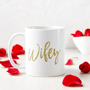 Wifey Gouden Folie Verjaardag Koffie Cup Koffiemok