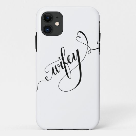 Wifey Hand Geschreven Verlichtingskalligrafie Hart Case-Mate iPhone Case (Achterkant)