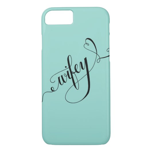 Wifey Hand Geschreven Verlichtingskalligrafie Hart Case-Mate iPhone Case (Achterkant)
