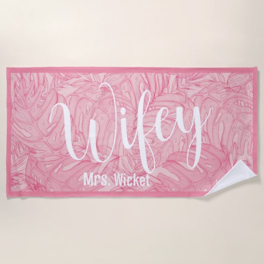 Wifey Hawaiian Beach Handdoek (Voorkant)