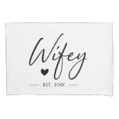 Wifey Hubby Couple Wedding Jubileum Romantic Kussensloop (Voorkant-Links)