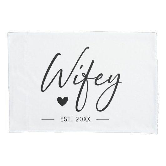 Wifey Hubby Couple Wedding Jubileum Romantic Kussensloop (Voorkant-Links)